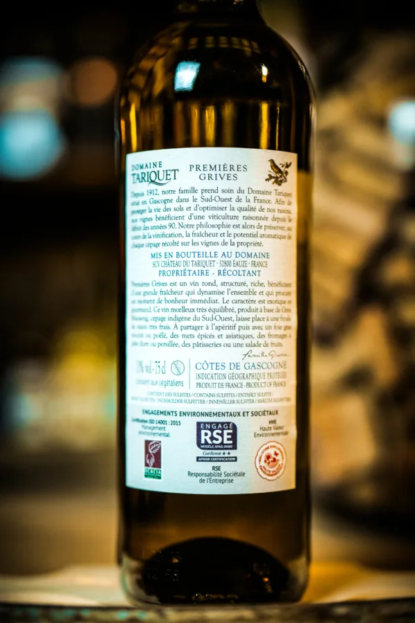 Côtes de Gascogne -  Tariquet « Premières Grives » – Image 3