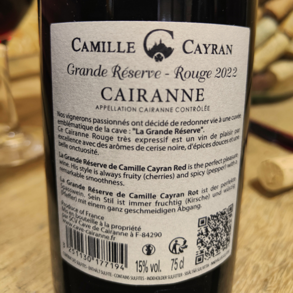 Cairanne - Grande réserve - Camille Cayran – Image 3